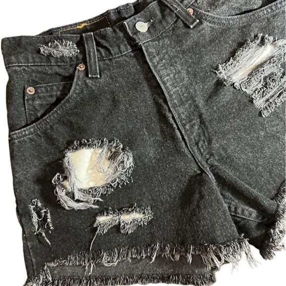 Levi’s vintage Jean shorts cut off black Orange tag size 7 - Picture 6 of 15